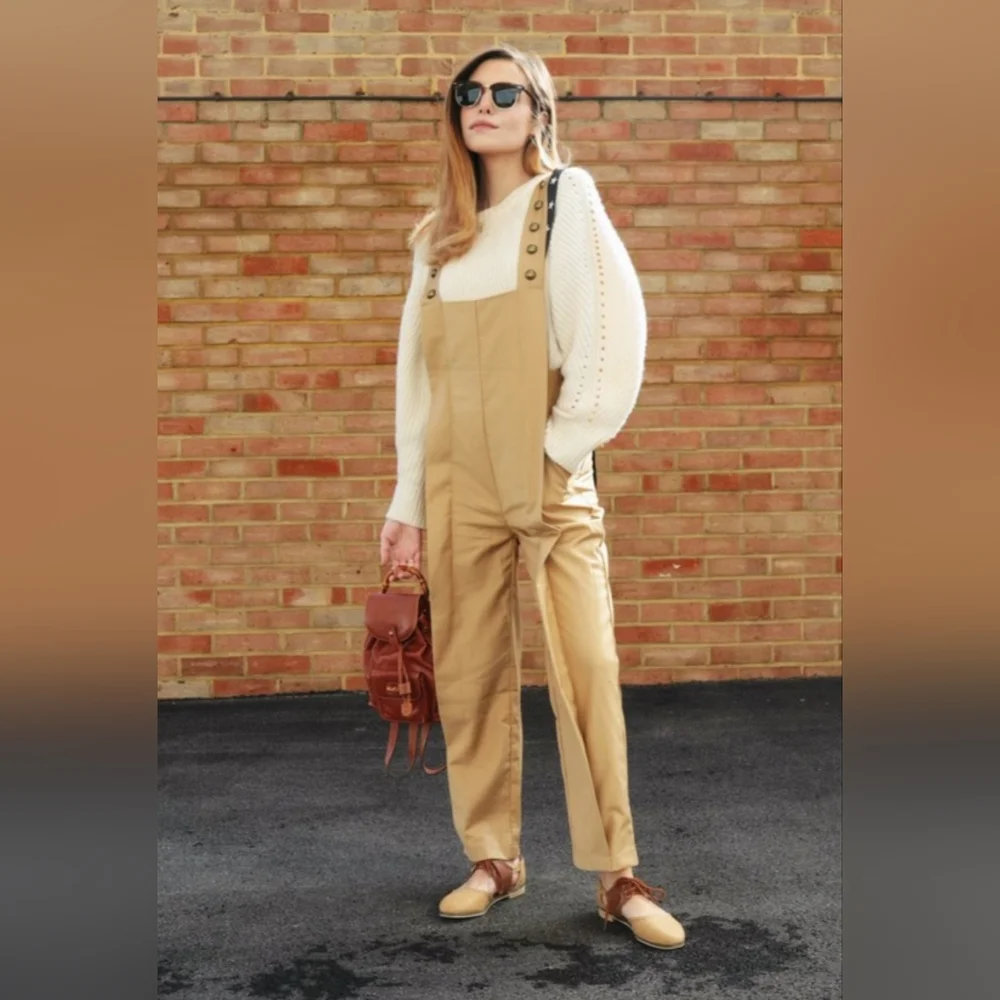Sister Jane Bronze Studded Adjustable Side Overalls with Optional Star Strap - S - Picture 1 of 3